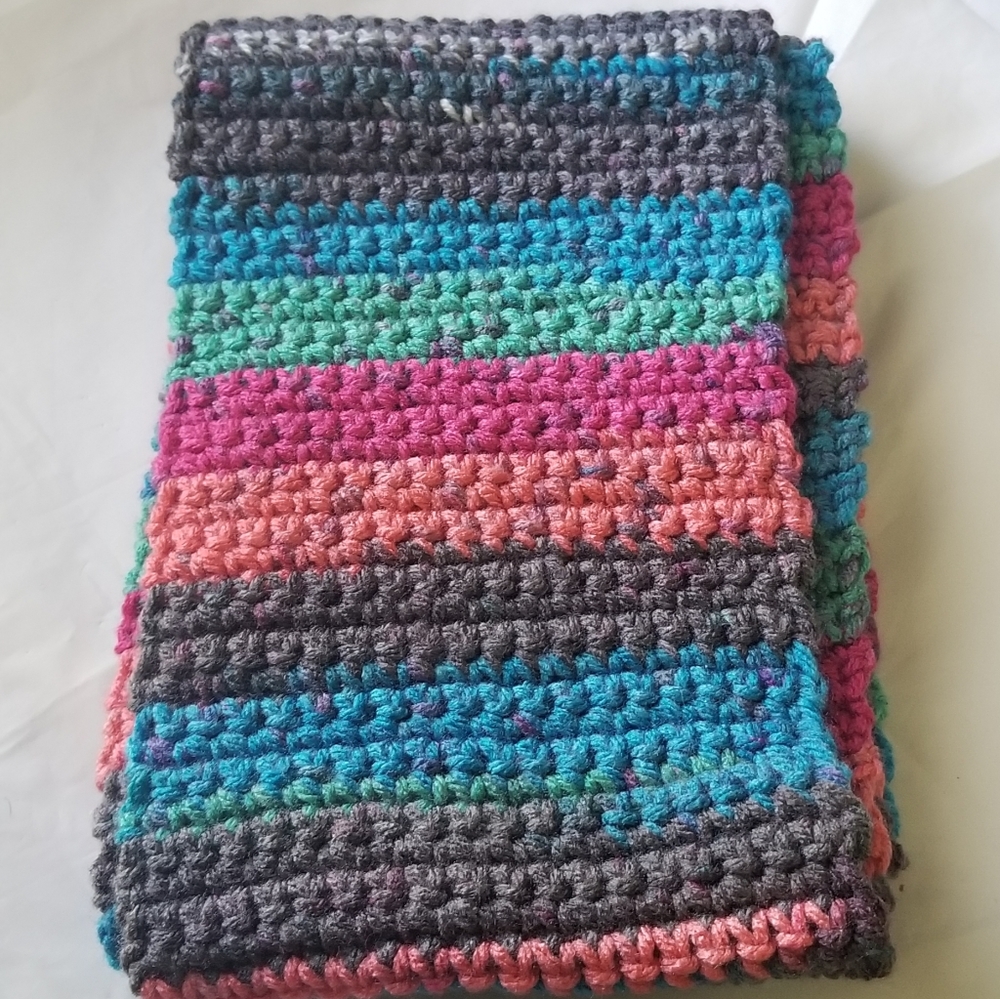 Handmade Knitted Warm Scarf,multicolored Knitted W